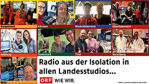 Radio aus der Isolation in allen Landesstudios, Eine Fotocollage der Frühmoderator/innen